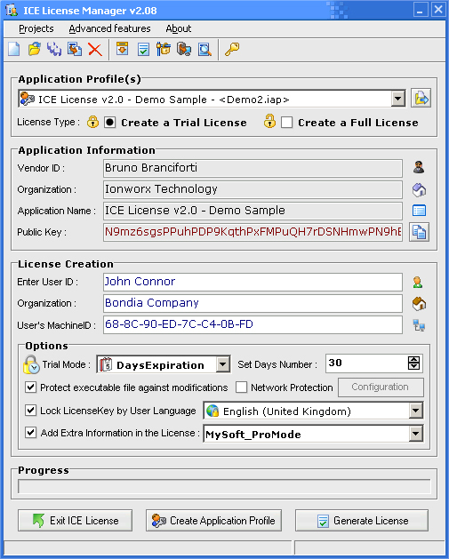 A0 - ICE License Protection Screenshot